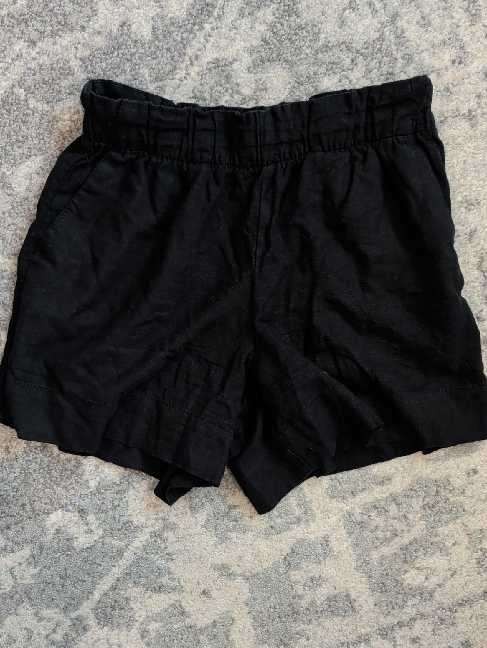 GAP Women's High-Waist Black Linen Shorts